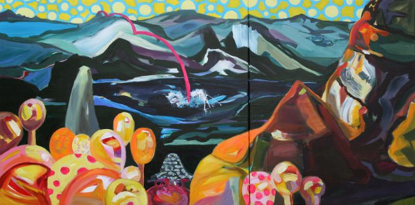 "Atlantis", 200 cm x 100 cm,
Acryl auf Leinwand, 2011