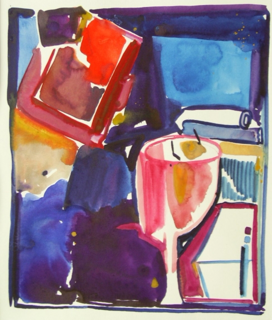 Stilleben am Abend. Aquarell
