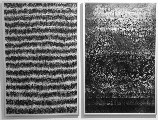 "Schwarze Sonne" ( linker und mittlerer Teil von einem Triptychon, Tuschfederzeichnung, je Bildteil 100 x 65 cm )  
