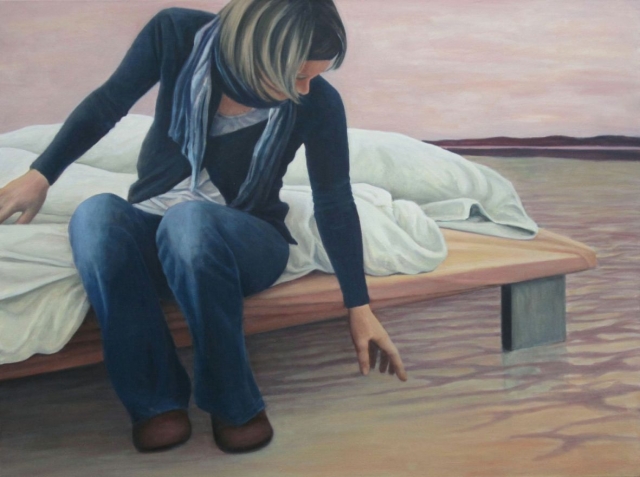 "Das Bett und das Wasser"
76 x 101 cm, Öl a. L., 2013